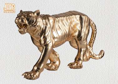 Bức tượng động vật Polyresin lá vàng lớn tượng điêu khắc tượng hổ