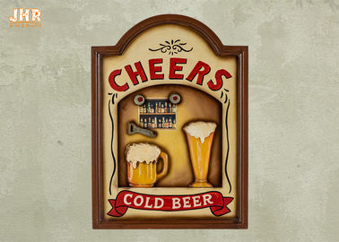 Trang trí tường bia 3D cổ bằng gỗ Dấu hiệu trang trí tường mảng bám Dấu hiệu quán rượu Dấu hiệu màu vàng