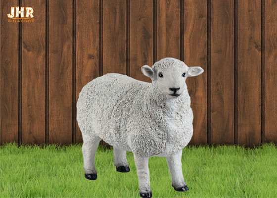 White Life Size Fiberglass Dolly Sheep Tượng Điêu khắc Động vật Trang trí Vườn