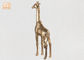 Lá vàng sợi thủy tinh Hươu cao cổ điêu khắc tượng đứng động vật tượng