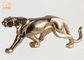 130cm Leopard điêu khắc trang trí với lá vàng kết thúc tượng động vật Polyresin