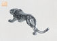Trang trí nội thất Bạc Lá Polyresin Động vật Bức tượng nhỏ Sợi thủy tinh Điêu khắc Leopard