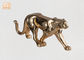 Lá vàng Polyresin Leopard điêu khắc sợi thủy tinh Tượng động vật Tượng nhỏ